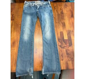 Big Star Sweet Boot Ultra Low Rise Jeans Women’s 28L Bootcut Distressed